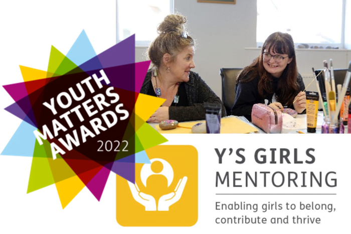 Y's Girls logo and photo of mentoring