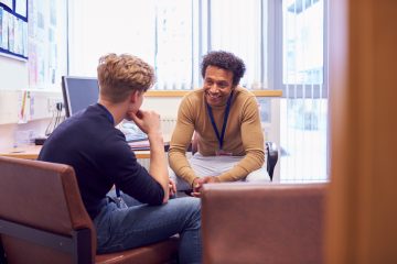 A young person receiving mental health support