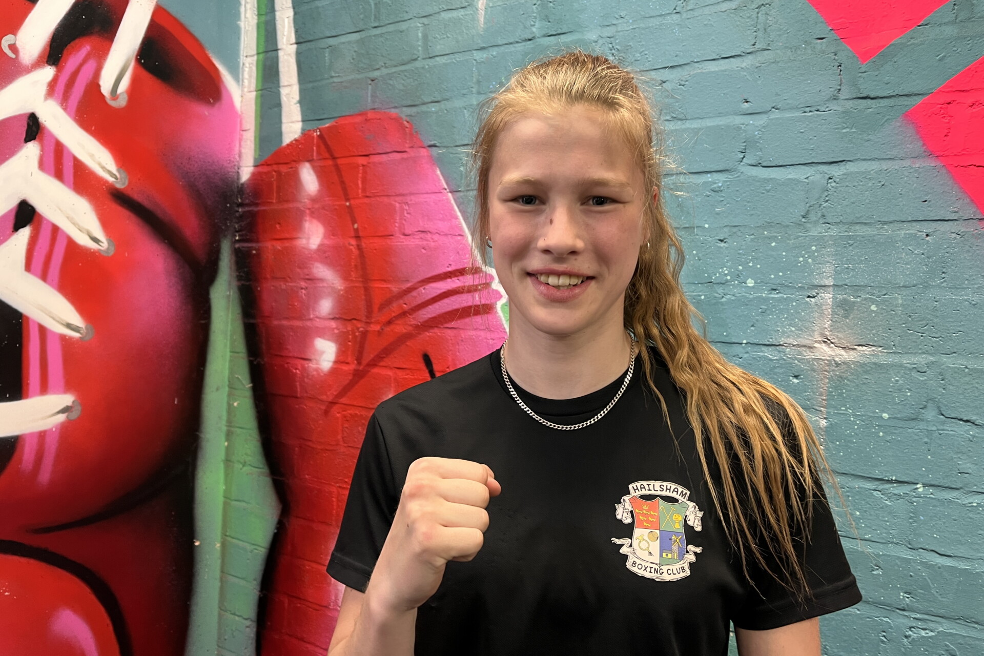 Dee at Hailsham boxing club smiling