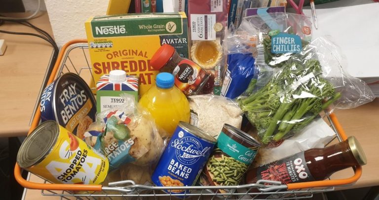 Brighton Youth Advice Centre Food Market (4) shopping trolley full of groceries