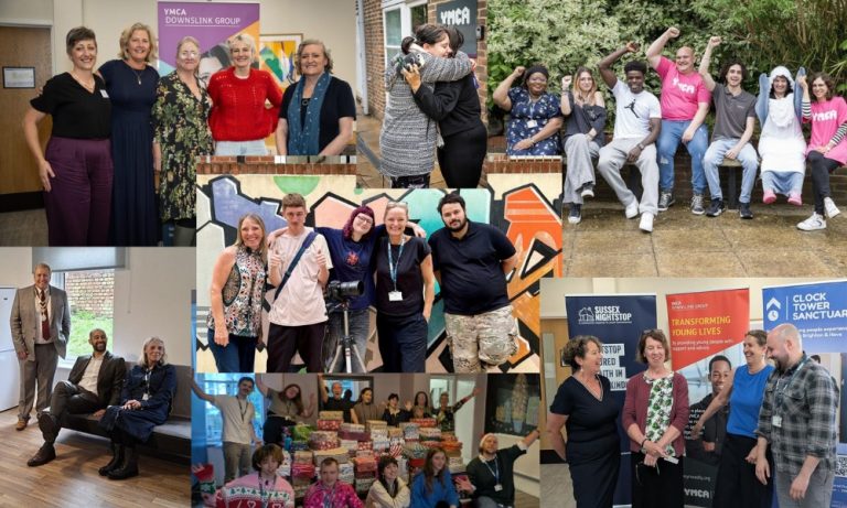 A selection of YMCA DownsLink Group photos from 2025 of young people and professionals