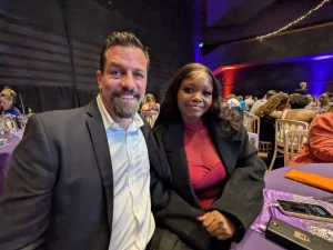 Phillip and Michelle seated at table