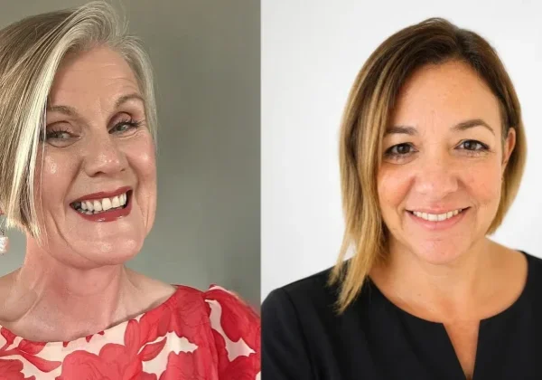 Two photos, head and shoulders, Anna and Emma, smile to camera