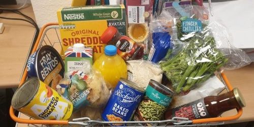 Brighton Youth Advice Centre Food Market (4) shopping trolley full of groceries