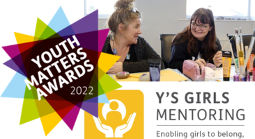 Y's Girls logo and photo of mentoring