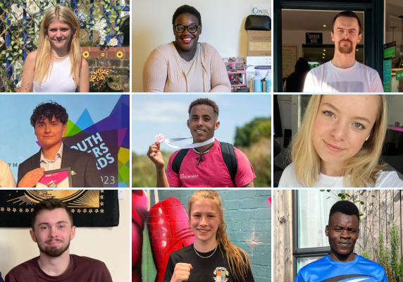 A collage of faces of the young people whose stories we have shared this year